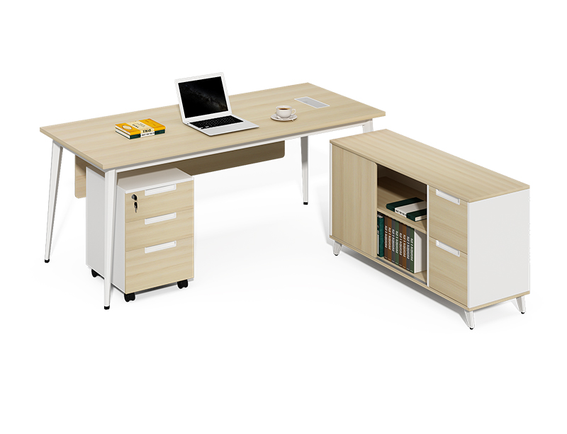 China luxury office furniture factory 2m L type office desk and bookshelf CF-BKE1680B