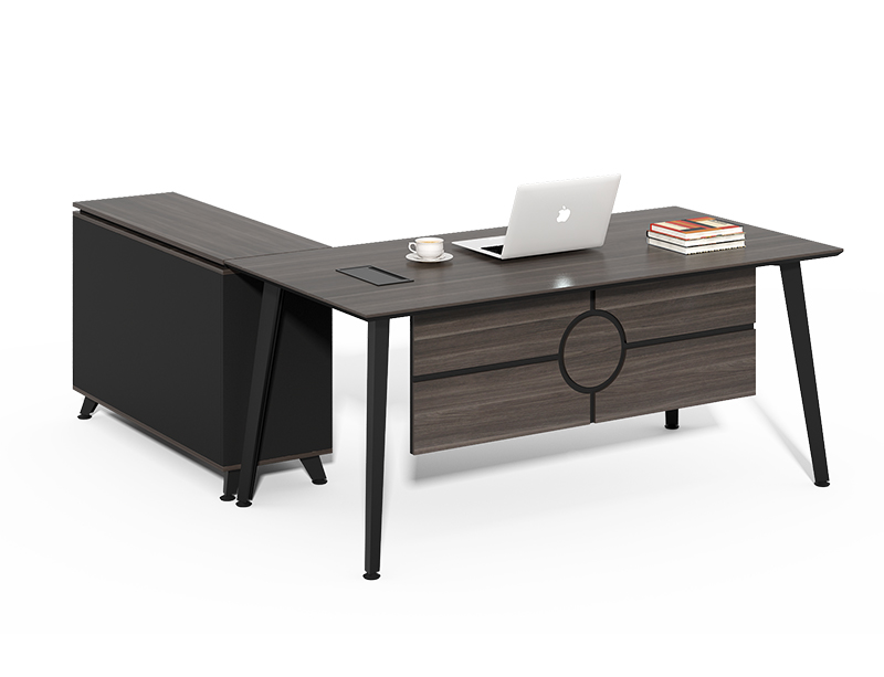 Office Furniture Factory Luxury Black Corner L Shape Ceo Executive Table Desk CF-HM1616A