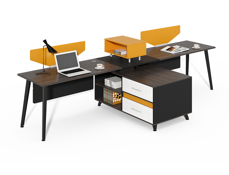 Commercial China Office Furniture Single Side Two Person Desk Office Workstation With Storage CF-HM2406