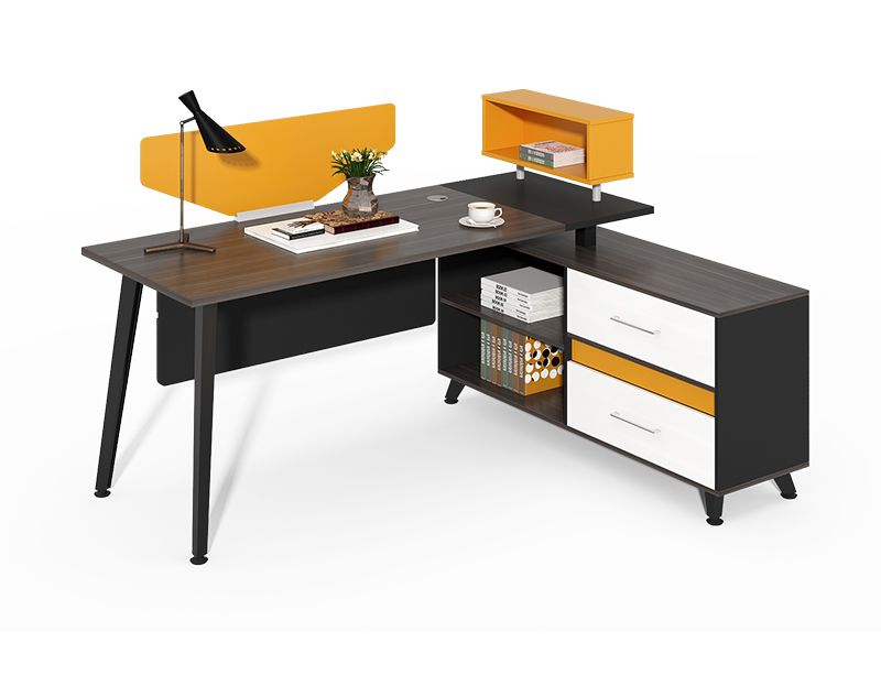 Modern design l shaped executive office table with Screen CF-HM1214
