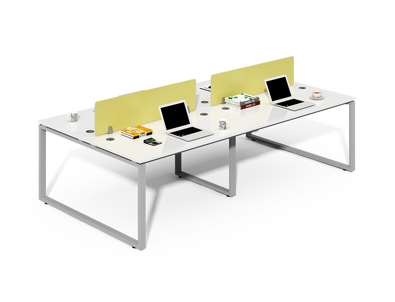 Double Sided 4 Person Workstation with Screens CF-LY2412W