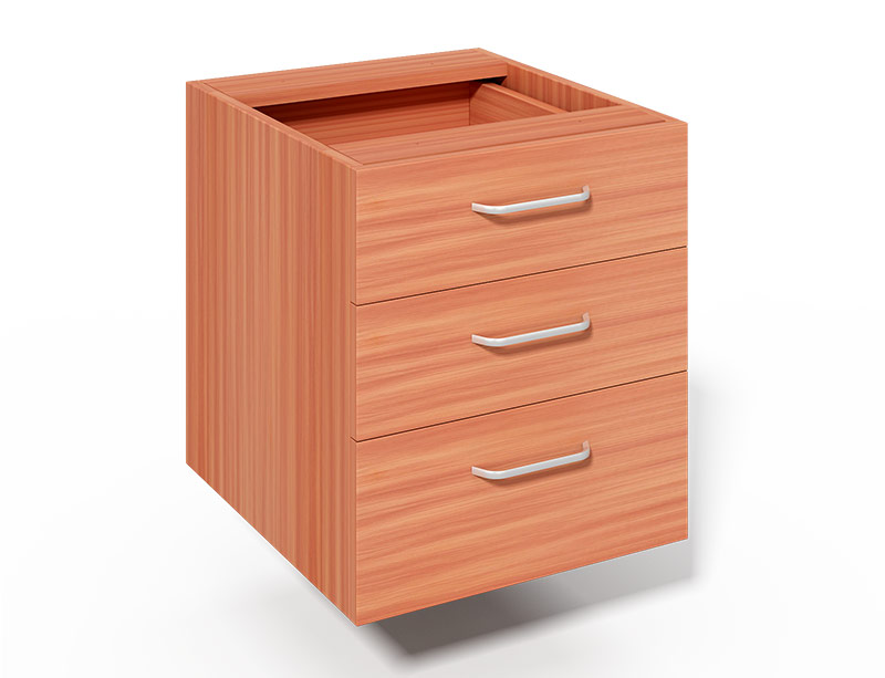 3 drawers fixed pedestal