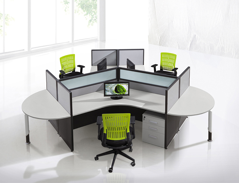 frosted glass office cubicles for 3 person