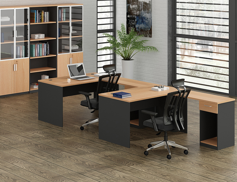 wholesale office furniture Two people l shaped desk