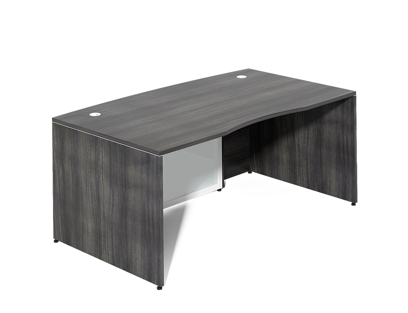 Custom Small Front Glass Computer Desk With Drawers