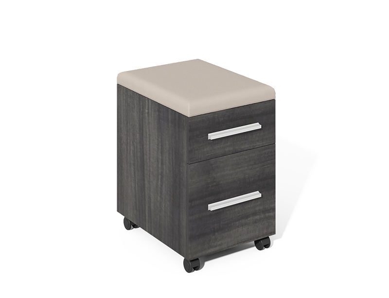 Mobile 2 drawer file cabinet Pedestal B/F with Fabric  Cushion top