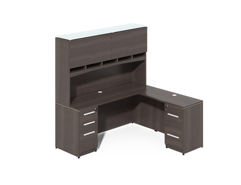 Office furniture manufacturers wholesale l shaped executive office desk with Hutch  CF-HG220