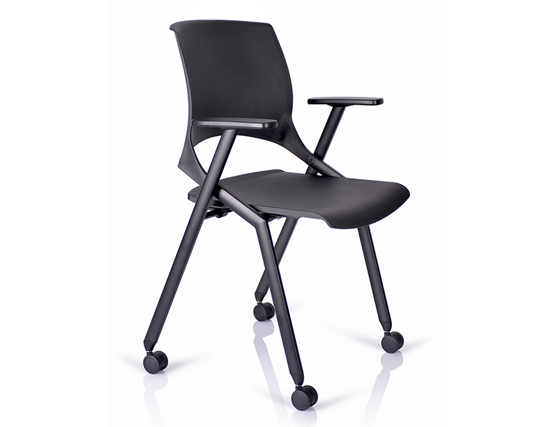 Hot sale factory direct Black Foldable training room chairs with wheels CF-ID03