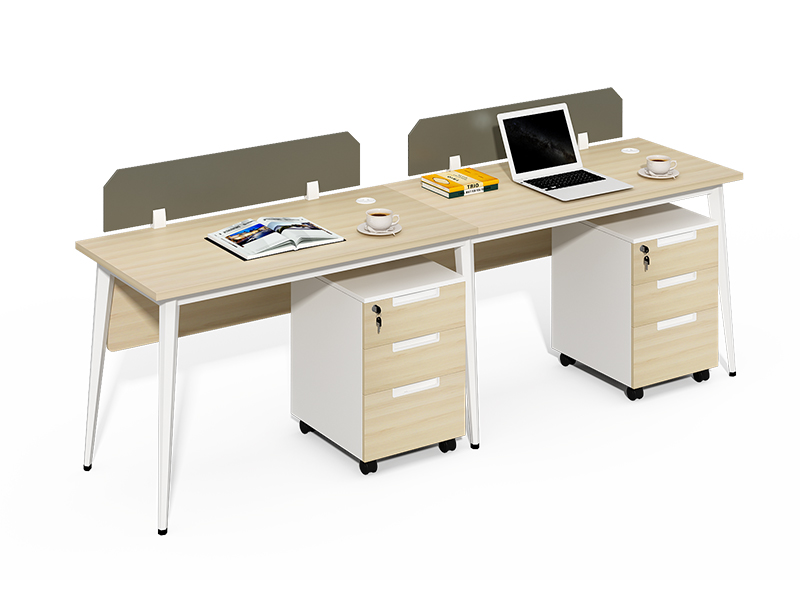 Buy open 2 person office workstation desk online with 2x3 drawers mobile pedestal