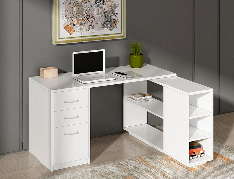 Office Furniture Factory Square Type metal frame white desktop home computer desks