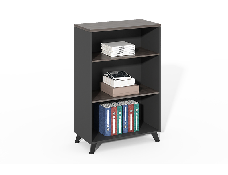 Factory price 3 layer wooden black open bookshelf CF-HMF0812G